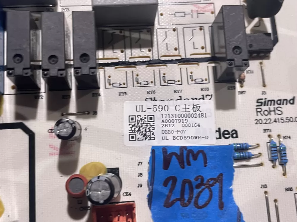 Midea UL-590-C UL-BCD590WE-D Refrigerator Control Board AZ151127 | Wm2039