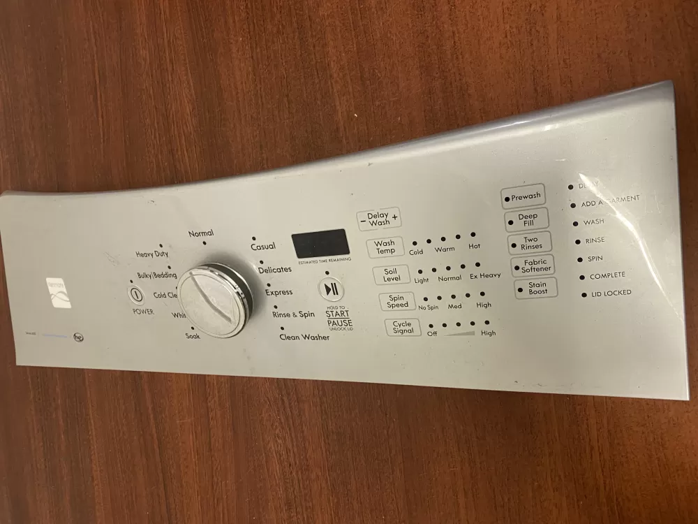 Kenmore W10643919  W10873012 Washer Control Panel Overlay