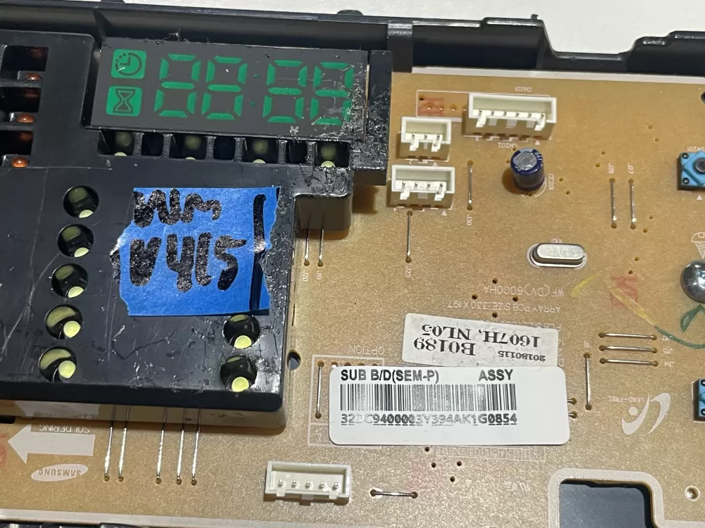 Samsung DC94 00003Y Dryer Interface Control User Board AZ141477 | Wmv415