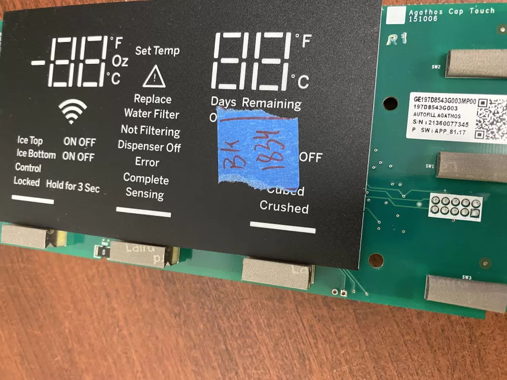 GE 197D8543G003 Wr55x30487 Refrigerator Control Board AZ50674 | BK1834