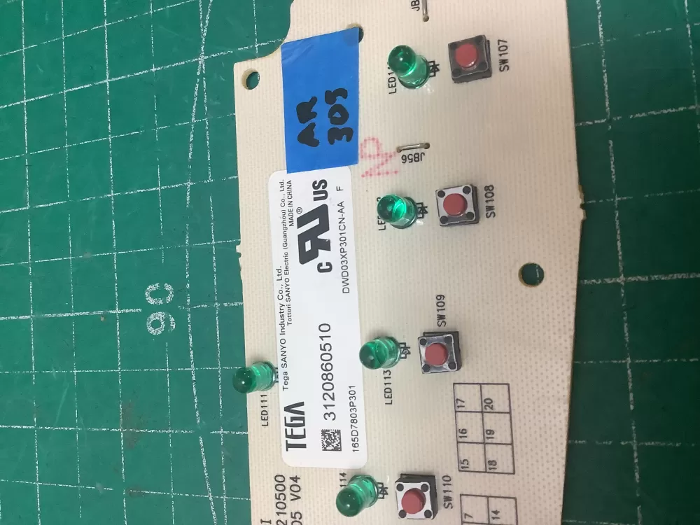 GE 165D7803P301 Dishwasher Control Board AZ226037 | AR305