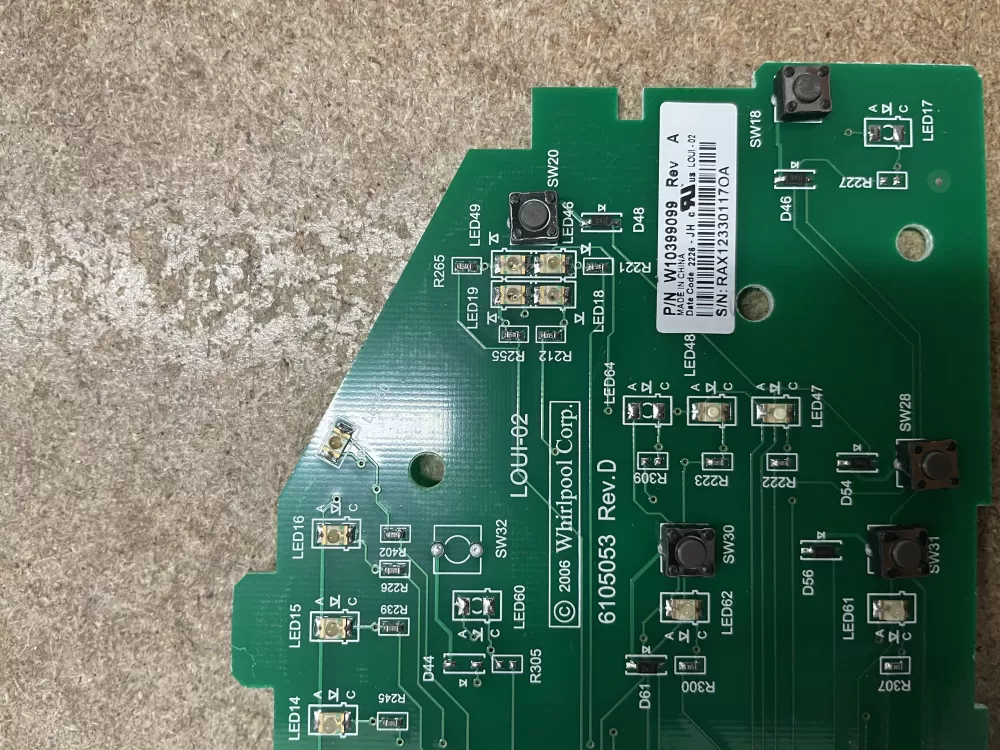 Whirlpool W10399099 Washer Control Board AZ12797 | KM1041