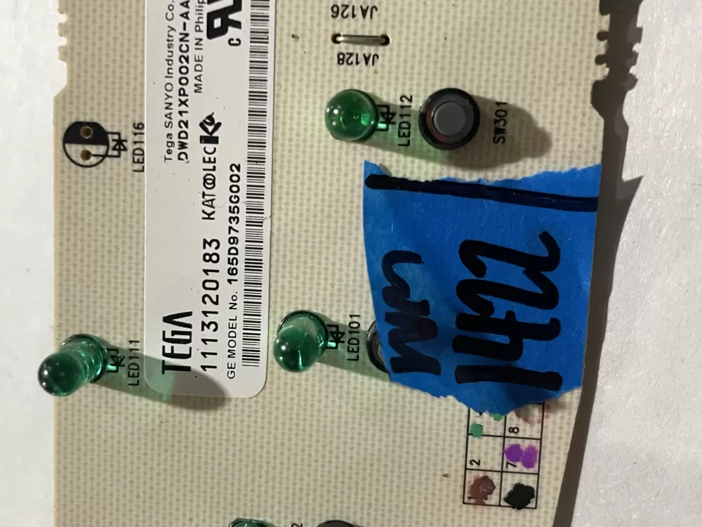 GE 165D9735G002 Dishwasher Control Board / AZ190800 | Wm1422