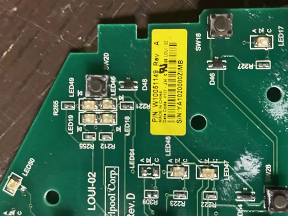 W10051149 WPW10051149 PS11748073 Washer Control Board AZ51843 | Wm1908