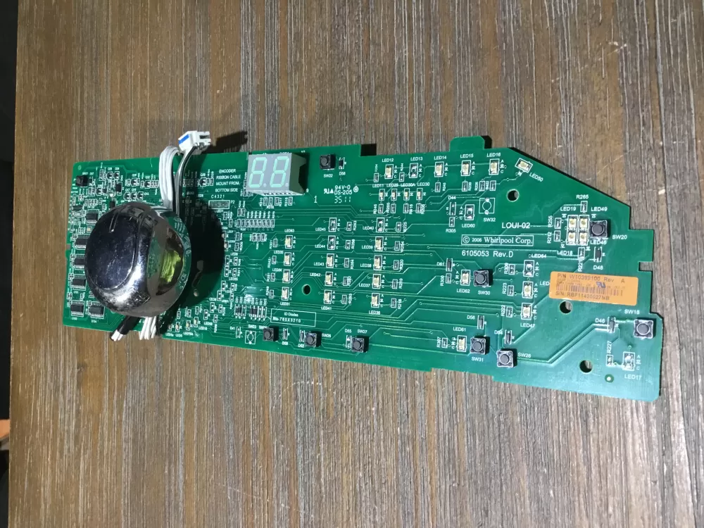 Whirlpool W10399100 W10296457 Washer Control Board