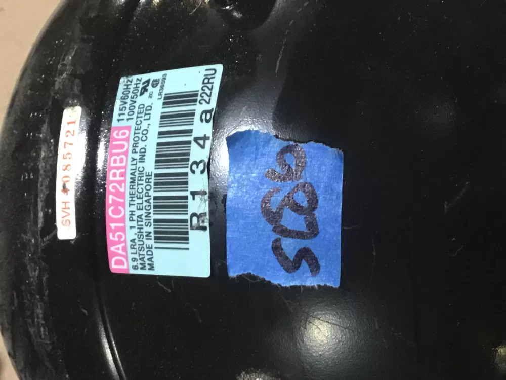 Matsushita DA51C72RBU6 R134a Refrigerator Compressor 115v AZ97390 | Sl86
