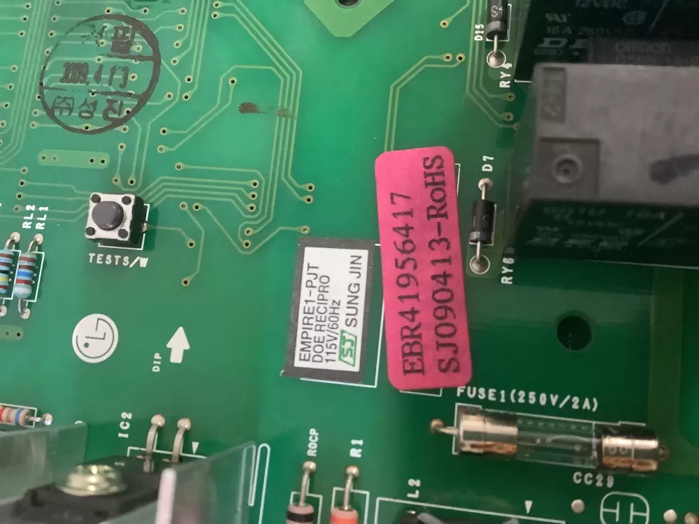 LG EBR41956417 Refrigerator Control Board AZ206698 | NR1780