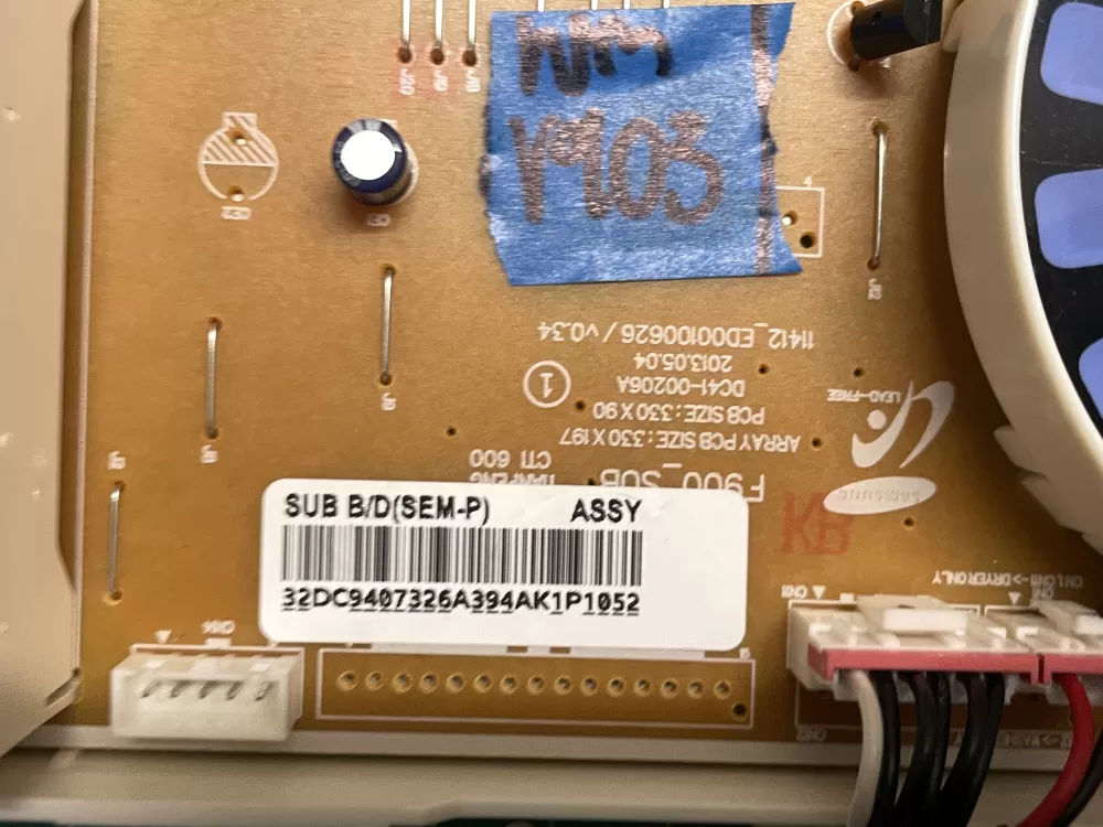 Samsung DC94 07326A Washer Control Board AZ203094 | Wmv903