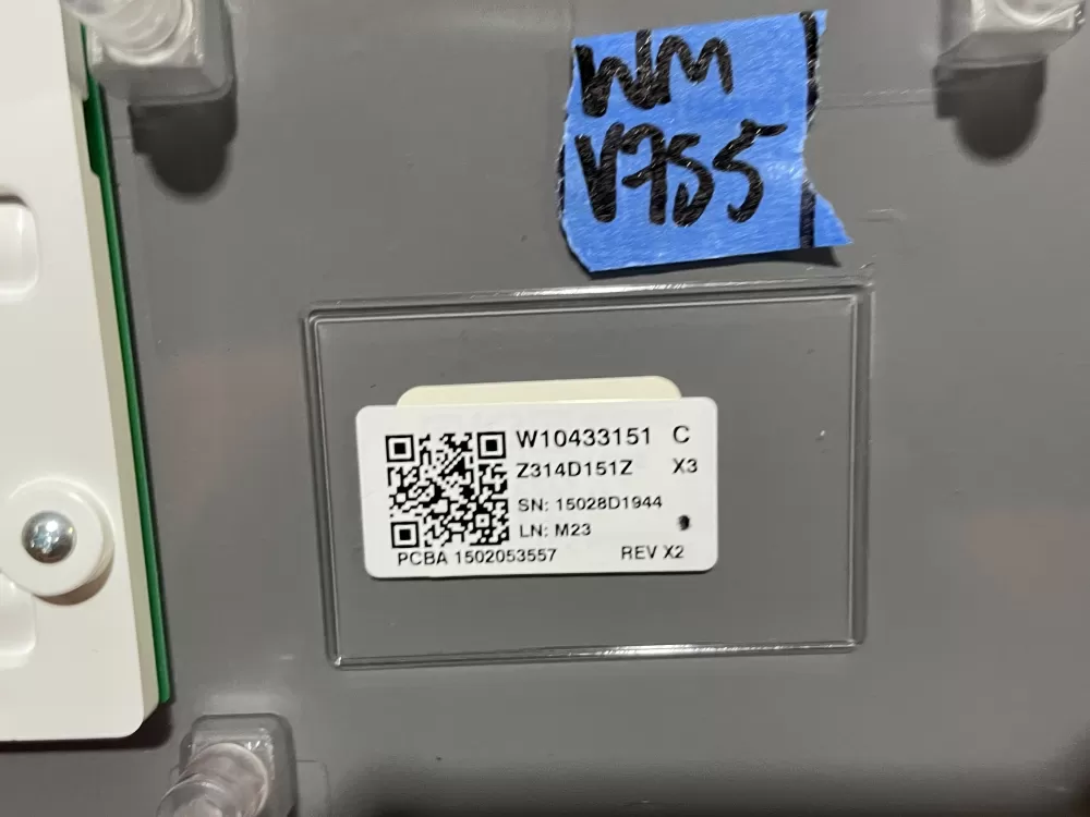Whirlpool W10433151  Control Board Panel cntl AZ142819 | Wmv755