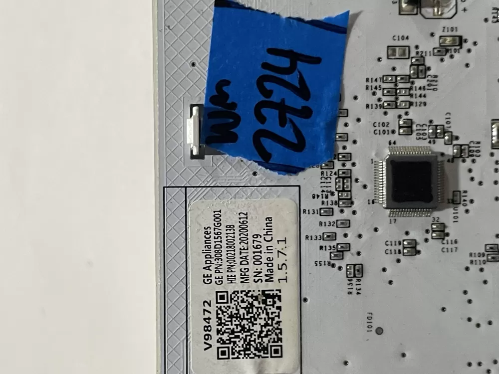 GE 308D1567G001 WH22X31164 Washer Control Board User Interface AZ185845 | Wm2724