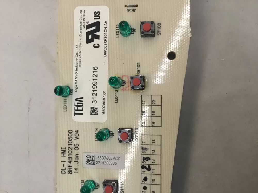 GE 165D7803P301 Dishwasher Control Board AZ99827 | BG1154