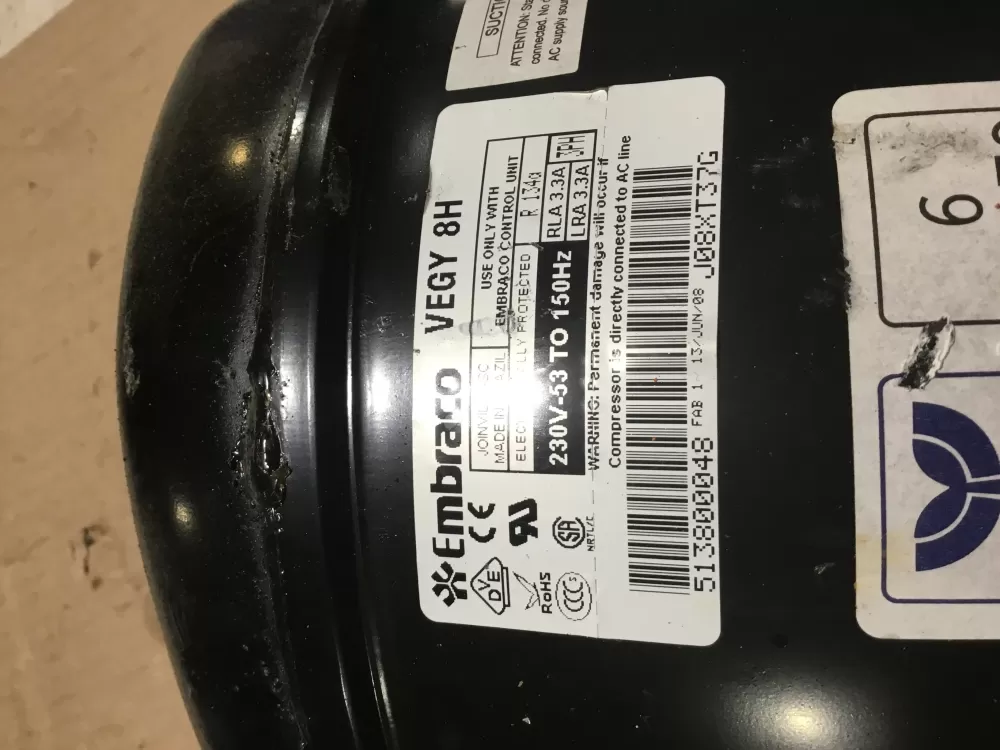  230v 53 150hz R134a Embraco Vegy Compressor To AZ97376 | Sl127
