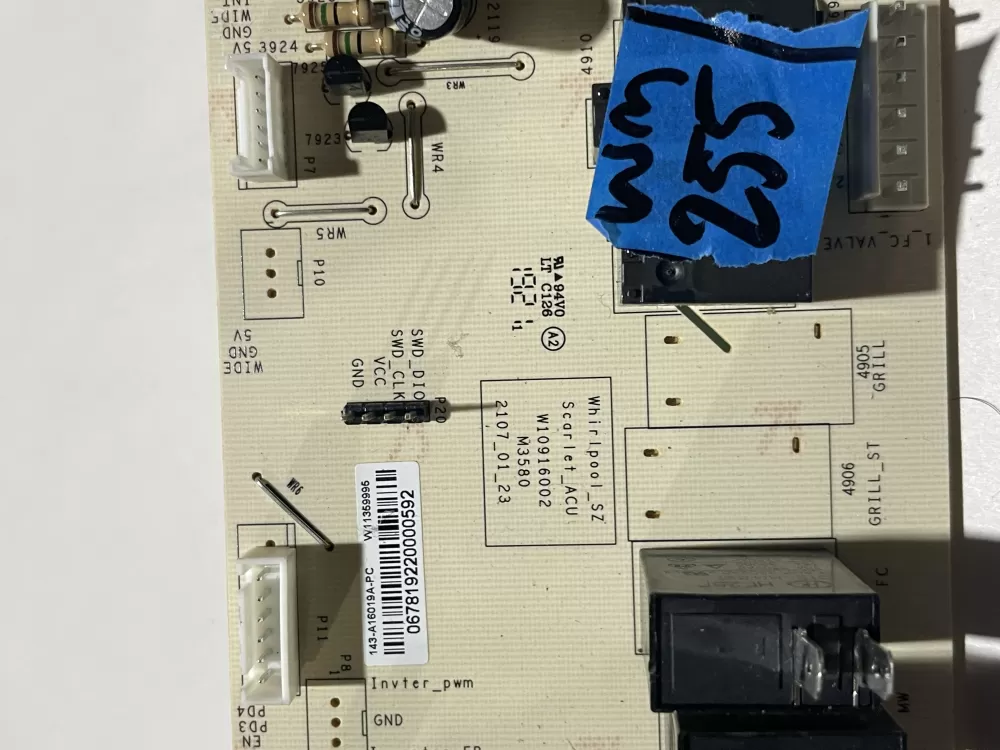 Whirlpool Microwave Control Board W11127096 W11128341 W11173795 AZ124345 | Wm255