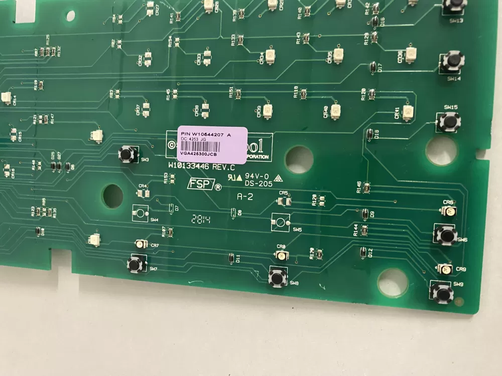 Whirlpool W10544207 Washer Board Control AZ203809 | BK2178