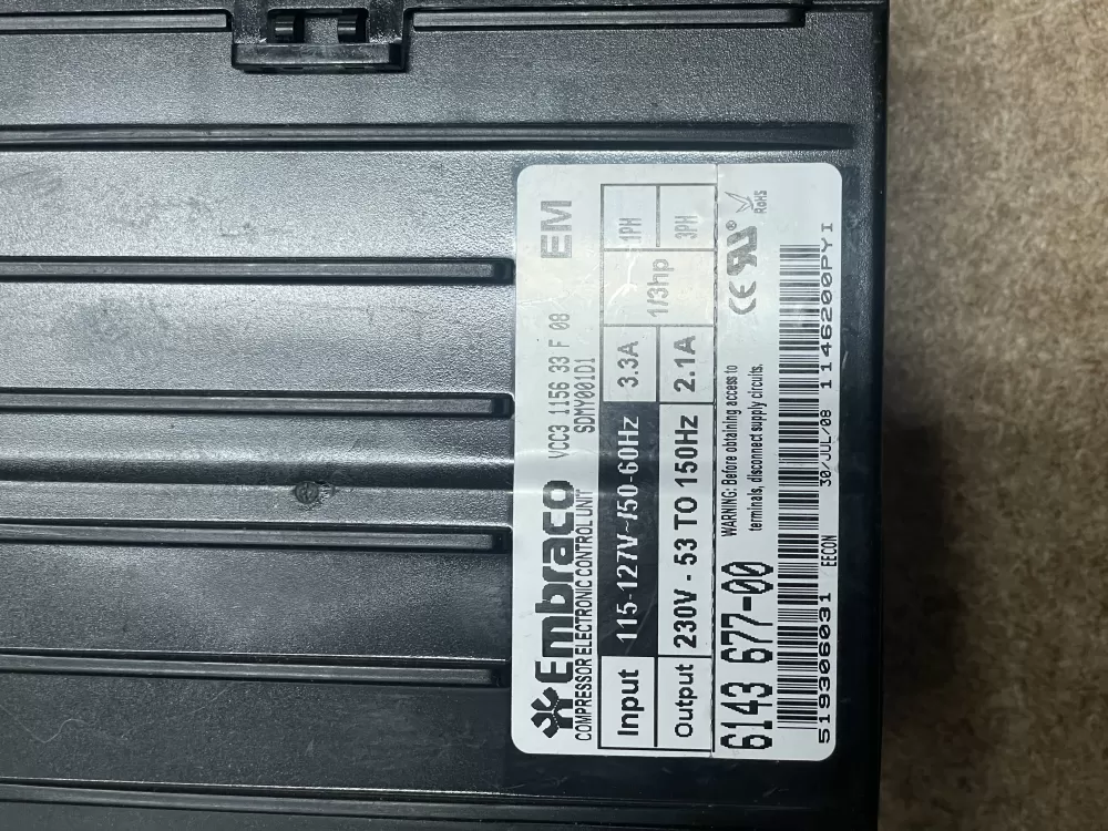  Vcc3 1156 33 08 Refrigerator Control Board Embraco Inverter AZ14249 | KM928