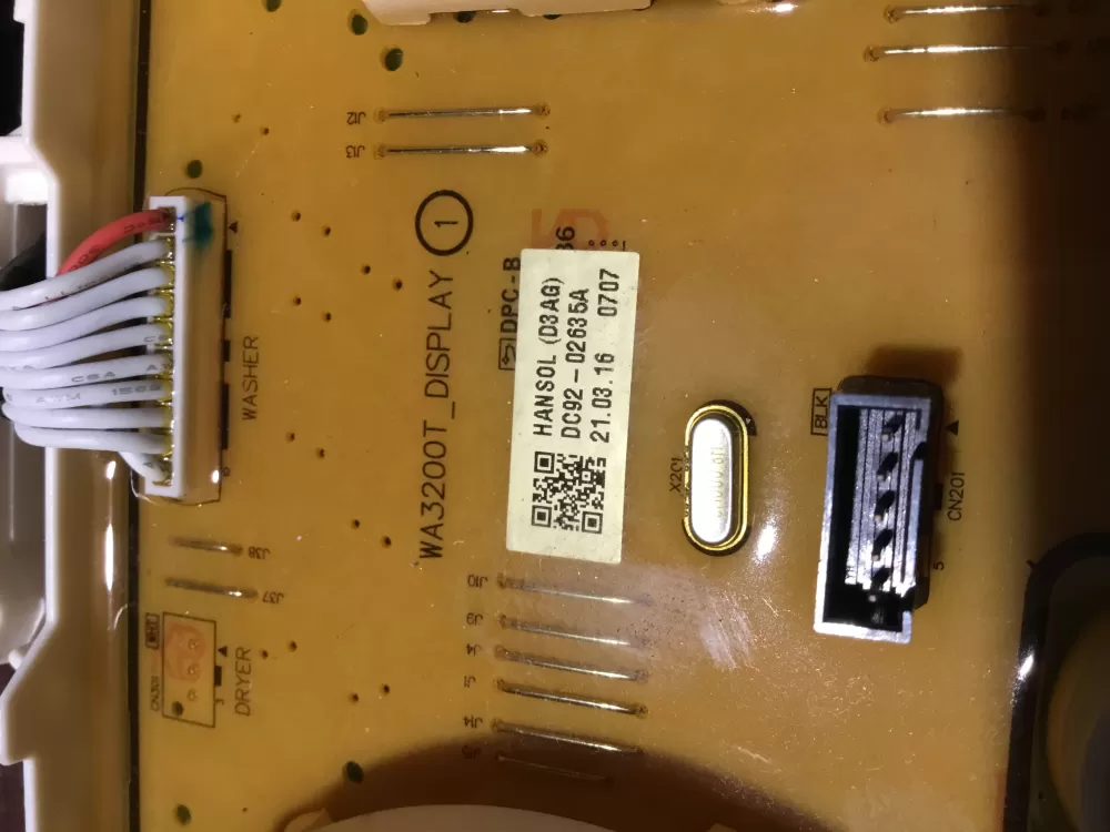 Samsung DC92-02117F Washer Control Board AZ72229 | NRV608
