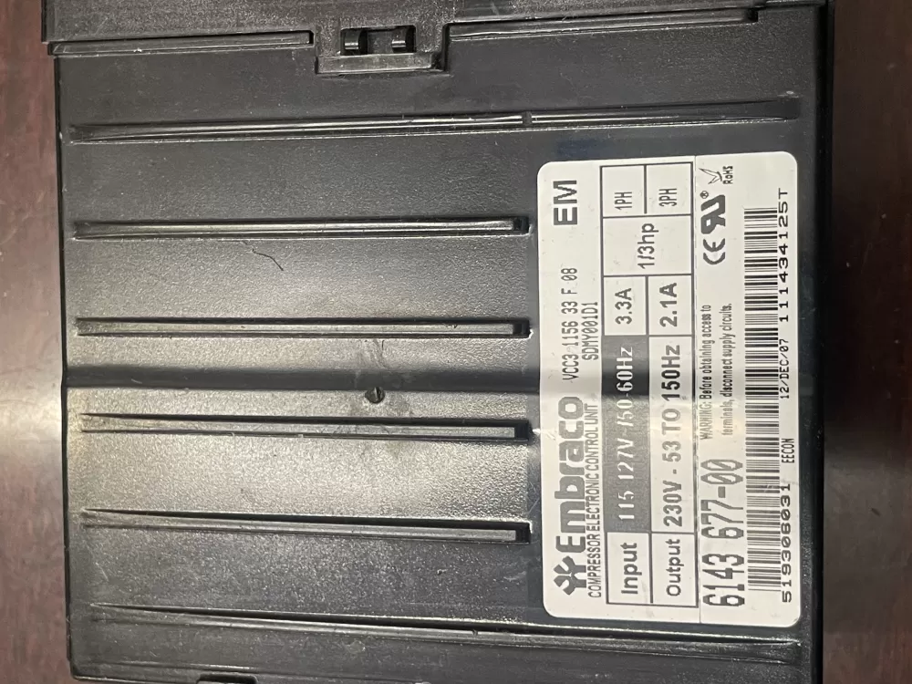  Vcc3 1156 33 08 Refrigerator Control Board Embraco Inverter AZ30553 | KM294