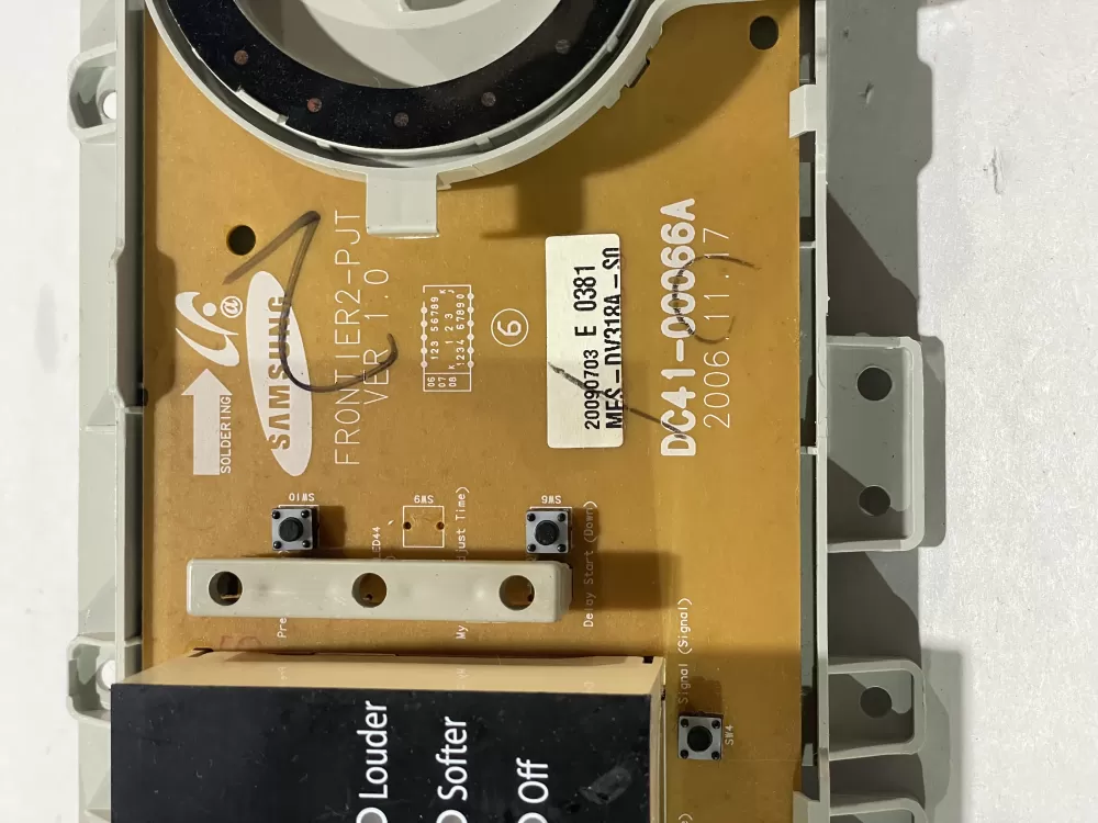 Samsung MFS-DV318A-S0 DC41-00066A Dryer UI Control Board AZ184442 | KMV637