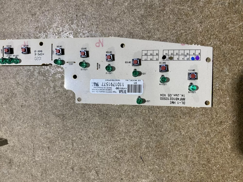 GE 165D7803P001 Dishwasher Control Board AZ67587 | BK1919