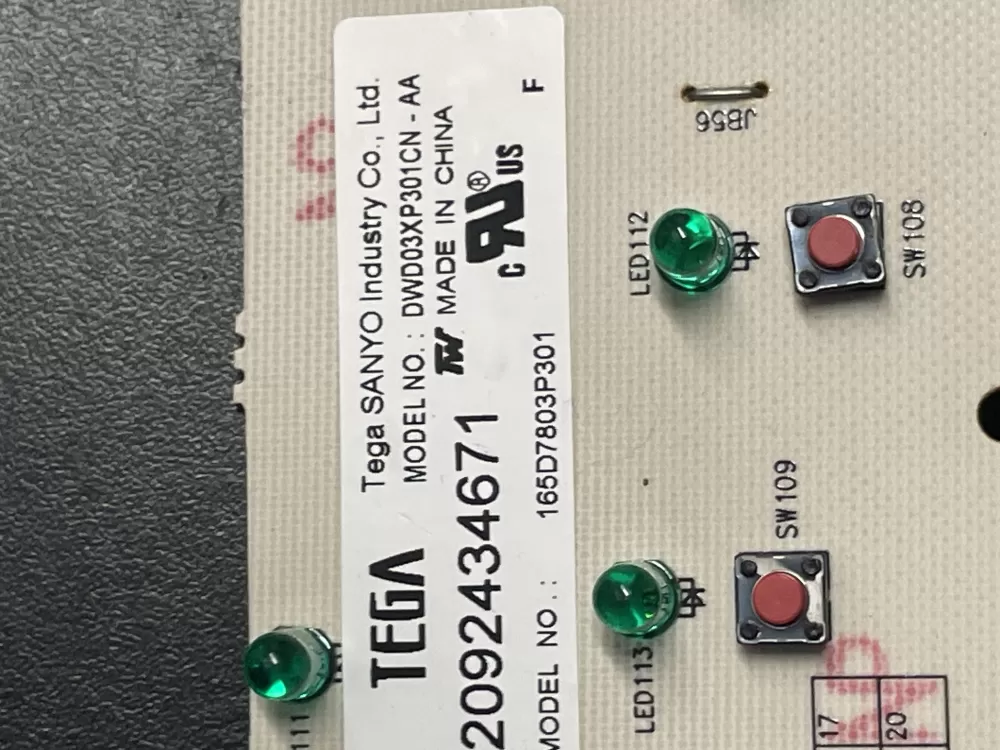 GE 165D7803P301 Dishwasher Control Board AZ19185 | WM1031