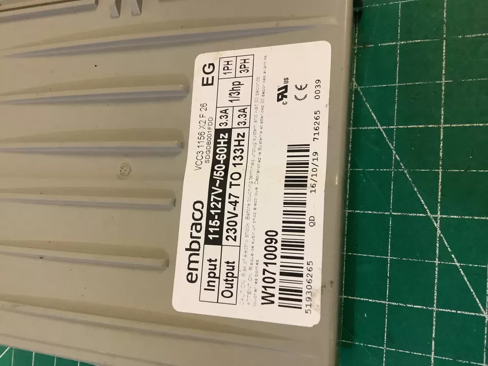 Whirlpool 519306265  Control Board Embraco Product Embraco AZ197024 | NR2753