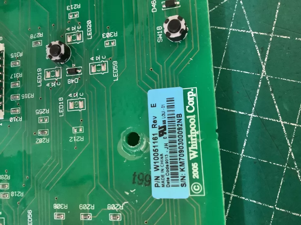 Whirlpool W10051161 Dryer User Interface Control Board AZ208717 | NR1833