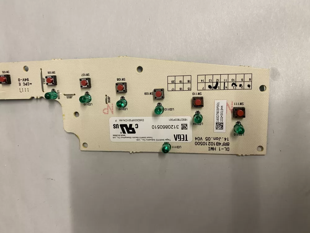 GE 165D7803P301 Dishwasher Control Board AZ211557 | BK1271