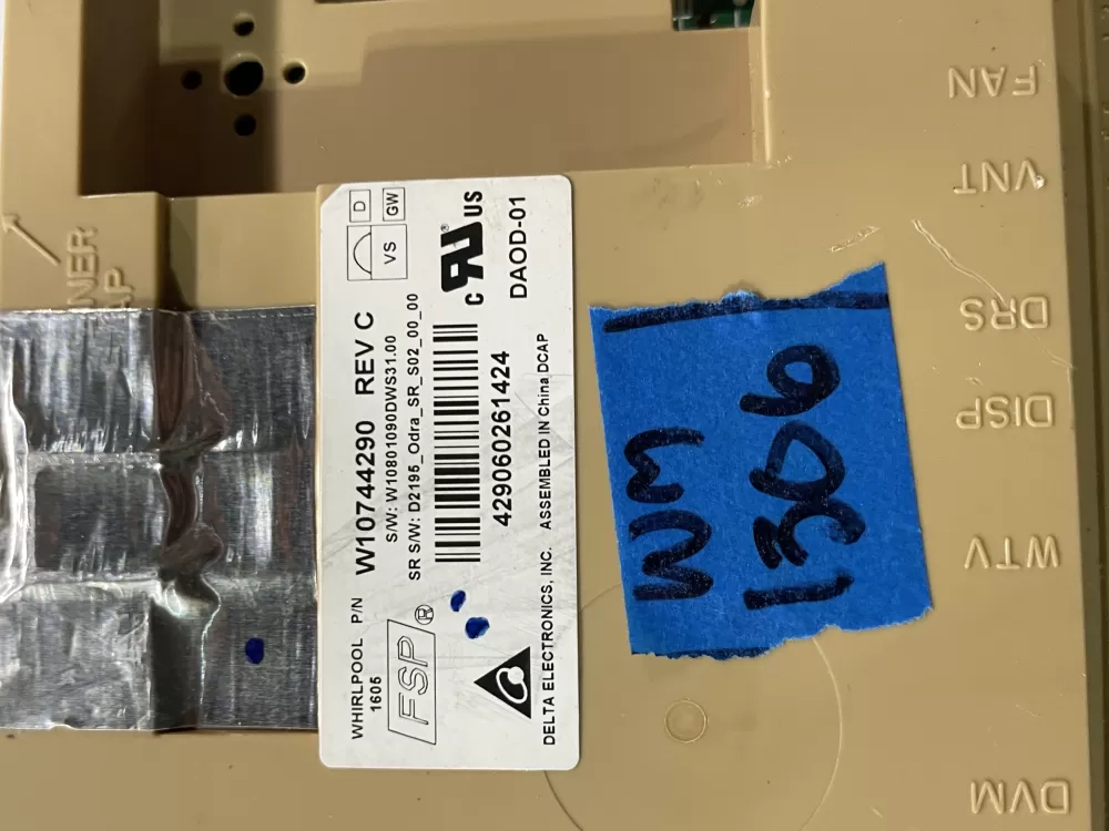 Kenmore W10744290 W10745408 W10842302 Dishwasher Control Board AZ165782 | Wm1306