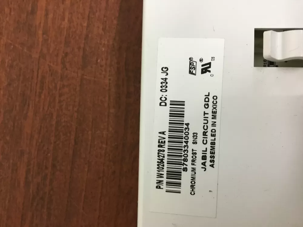 Whirlpool W10254278 Refrigerator Control Board Dispenser AZ33263 | NR92