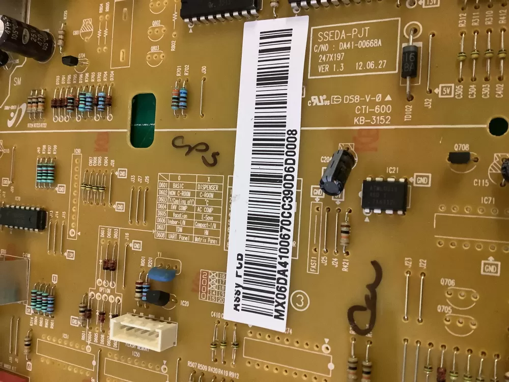 Samsung DA41-00670C DA41-00668A Refrigerator Control Board AZ207389 | NRV914