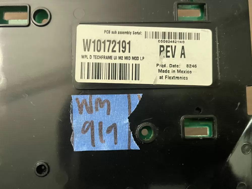 Whirlpool W10172191 W10031410 Dryer Control Board AZ102149 | Wm919