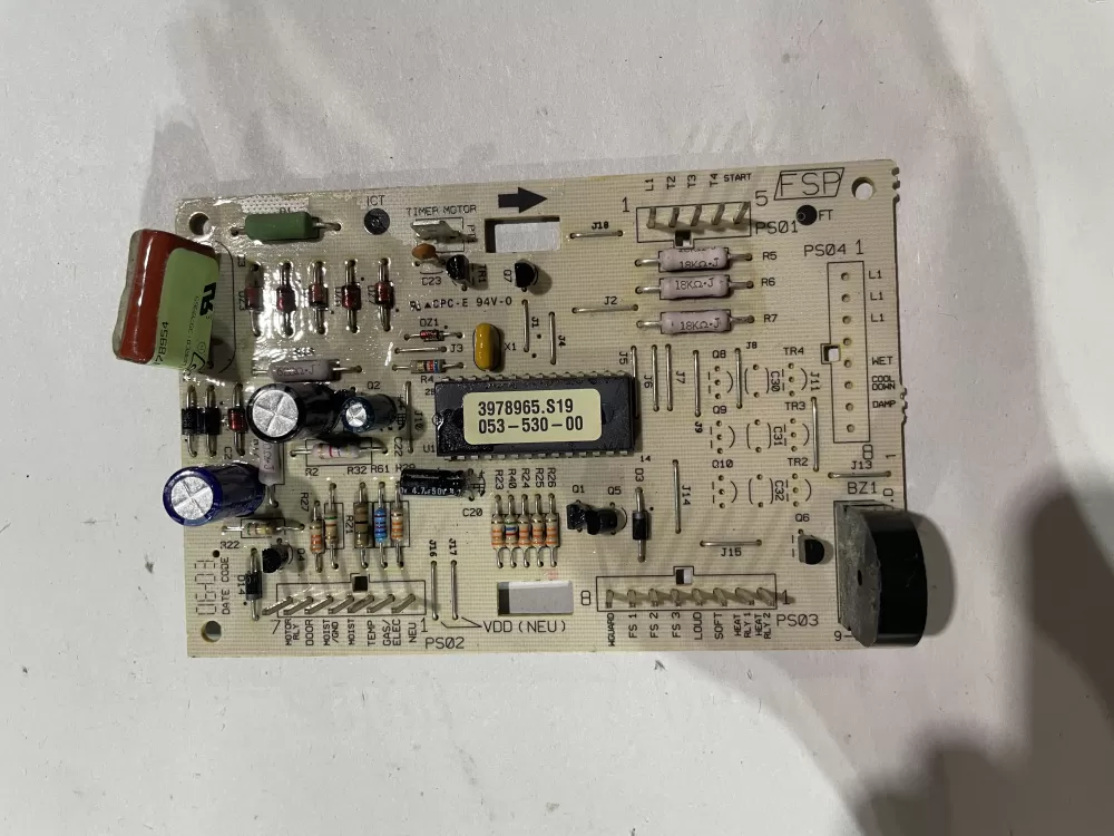 Whirlpool  Kenmore 100-01067-00  WPW10116565  AP6015194  W10116565  3976594  3976617  3976617R  3976632  3978922  3978949  3978954  3978954R  8545904  8546229  8546229R Dryer Control Board