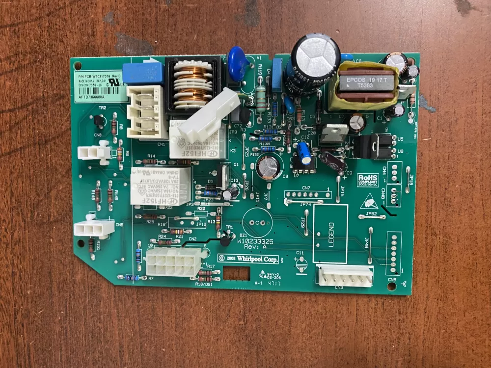 Whirlpool  KitchenAid  Kenmore  Jenn-Air AP6019378 W10205552 W10268635 W10317076 WPW10317076 PS11752684 Refrigerator Control Board