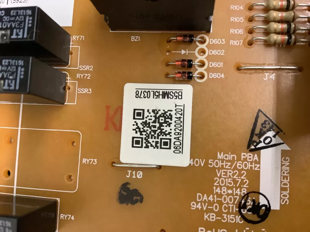 DA92-00420T Samsung Refrigerator Main Pcb
