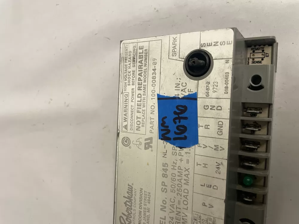 100-00834-09 Robertshaw Gas Ignition Control Spark Box