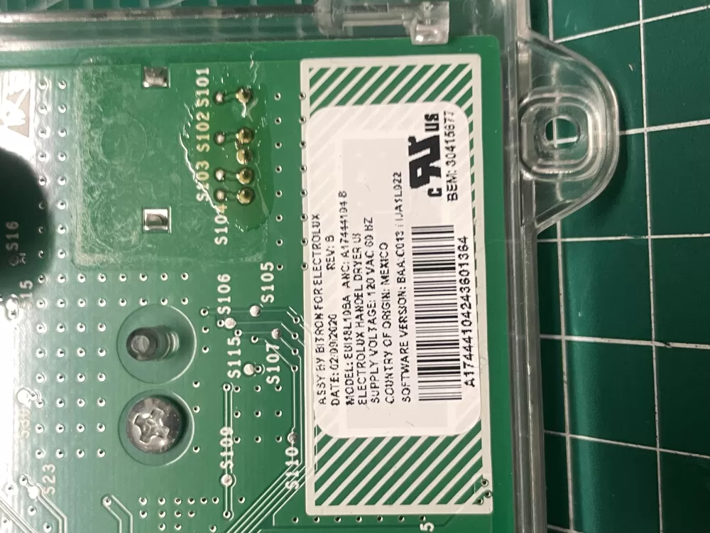 Electrolux A17444103C A17444104B Dryer Control Board Assembly AZ202436 | Wm2396