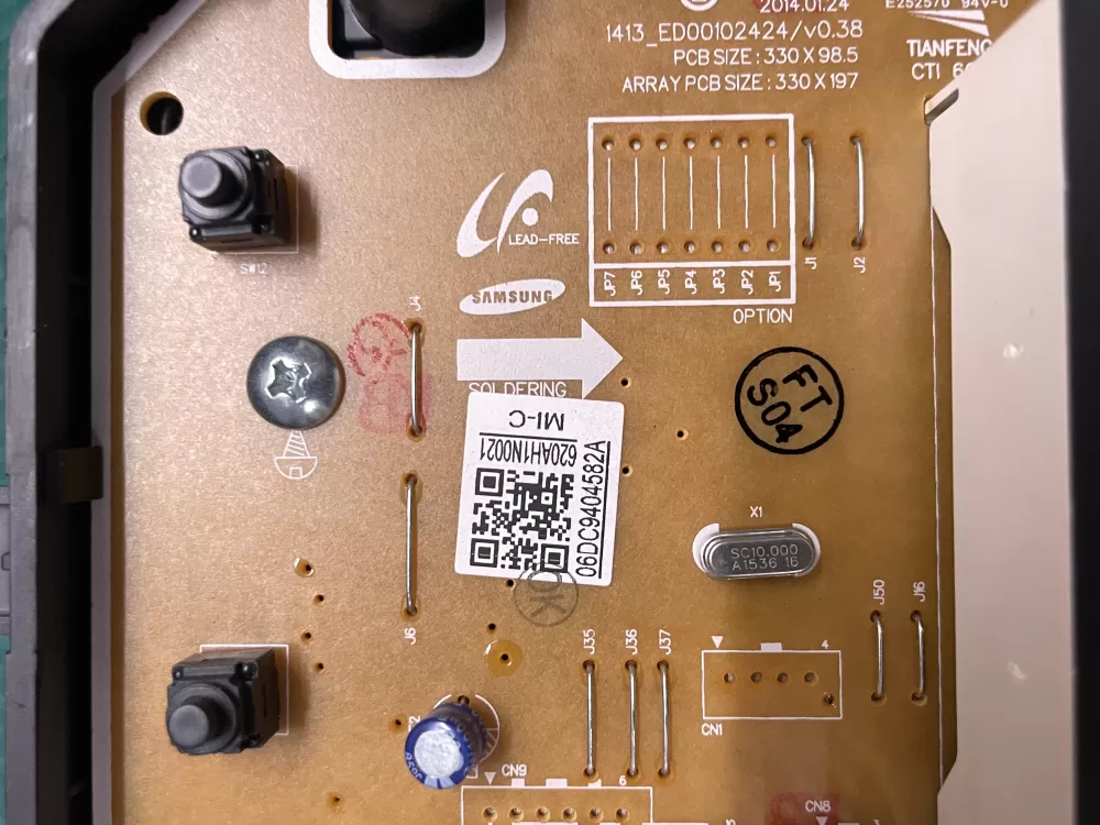 Samsung DC92-01646A DC94-04582A Washer UI Control Board AZ209189 | Wmv926