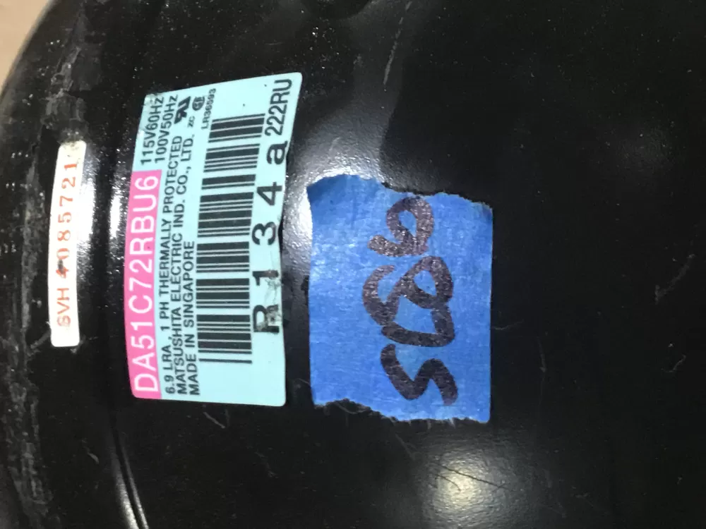 Matsushita DA51C72RBU6 R134a Refrigerator Compressor 115v AZ97390 | Sl86