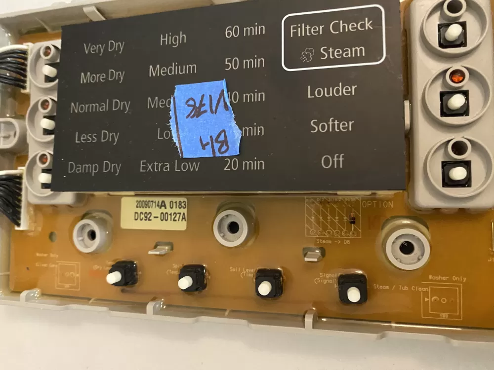 Samsung DC92 00127A Dryer Control Board AZ107238 | BKV178