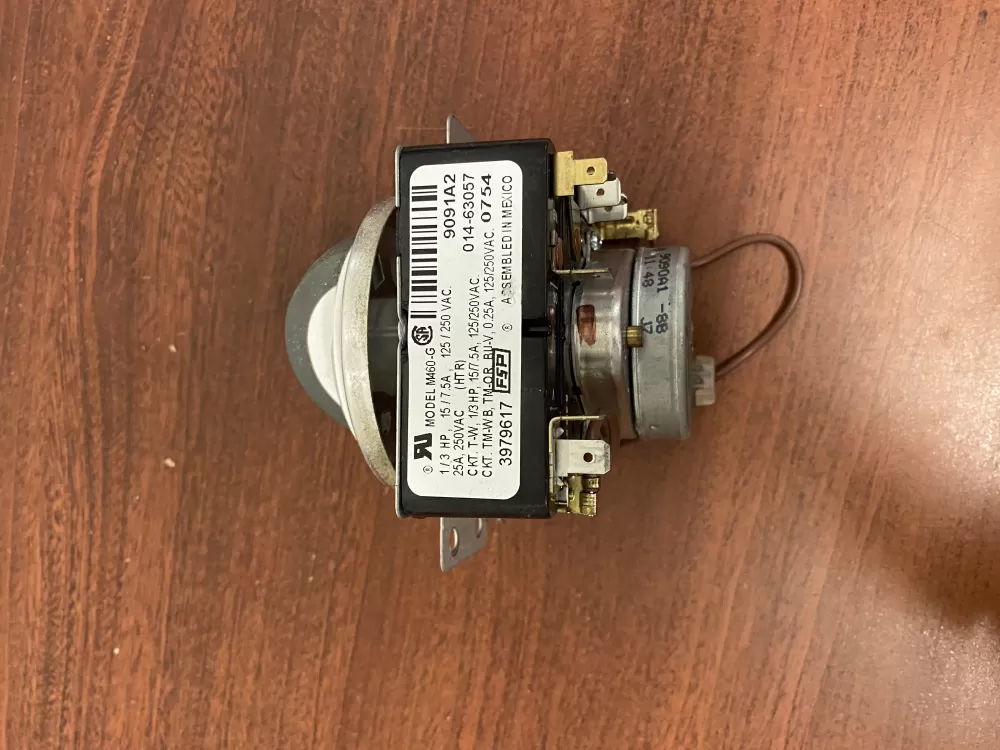 Whirlpool  Kenmore  Maytag  Roper  Amana  Inglis  Admiral WP3979617  AP6009055  3979617  8299782  921240  PS11742197 Dryer Timer