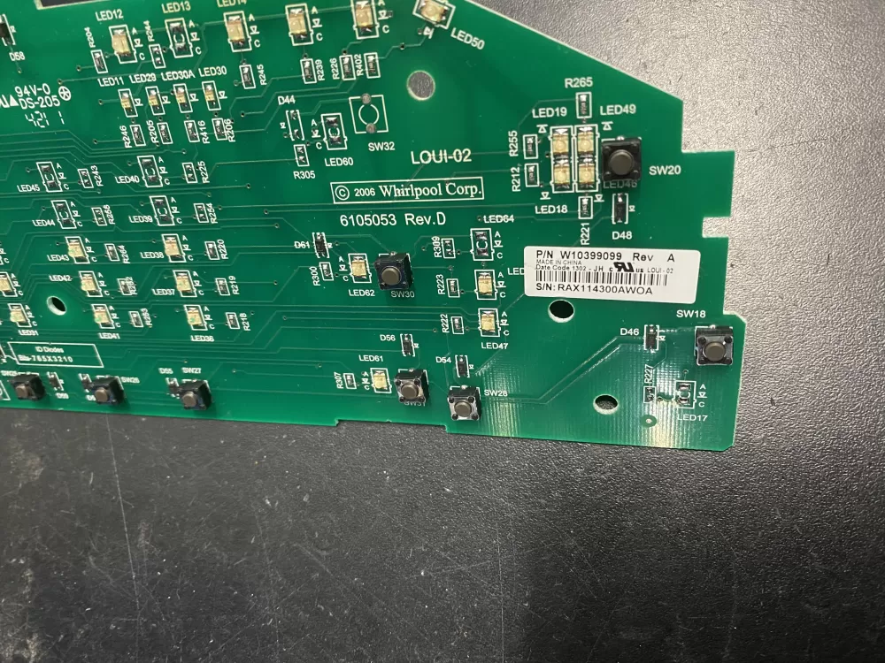 Whirlpool W10399099 Washer Control Board AZ13741 | BK747