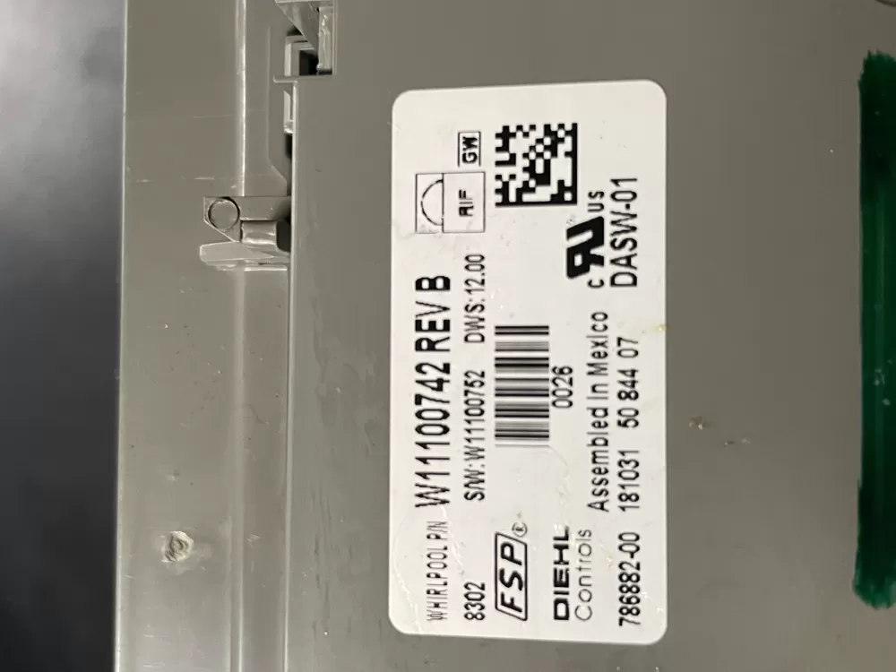Whirlpool W11100742 W11177740 W11353080 Dishwasher Control Board AZ7783 | WM1024