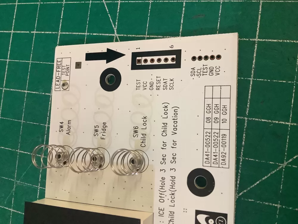 Samsung DA41-00522A Refrigerator Dispenser Control Board AZ208018 | NR430