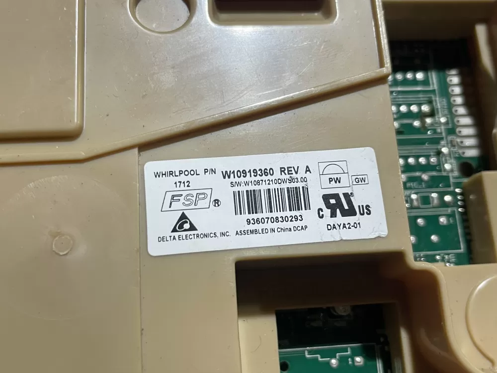 Whirlpool W10919360 W11087226 Dishwasher Control Board AZ140724 | Wm2189