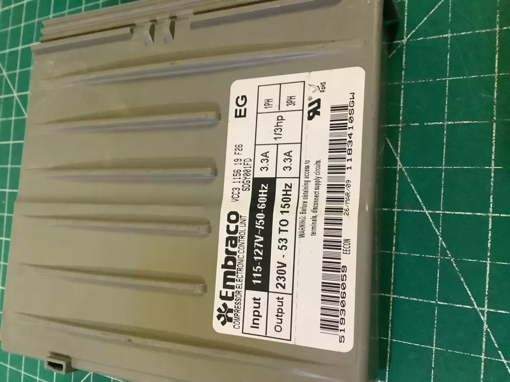 Whirlpool W1089391 Refrigerator Compressor Inverter Control AZ195070 | NR657