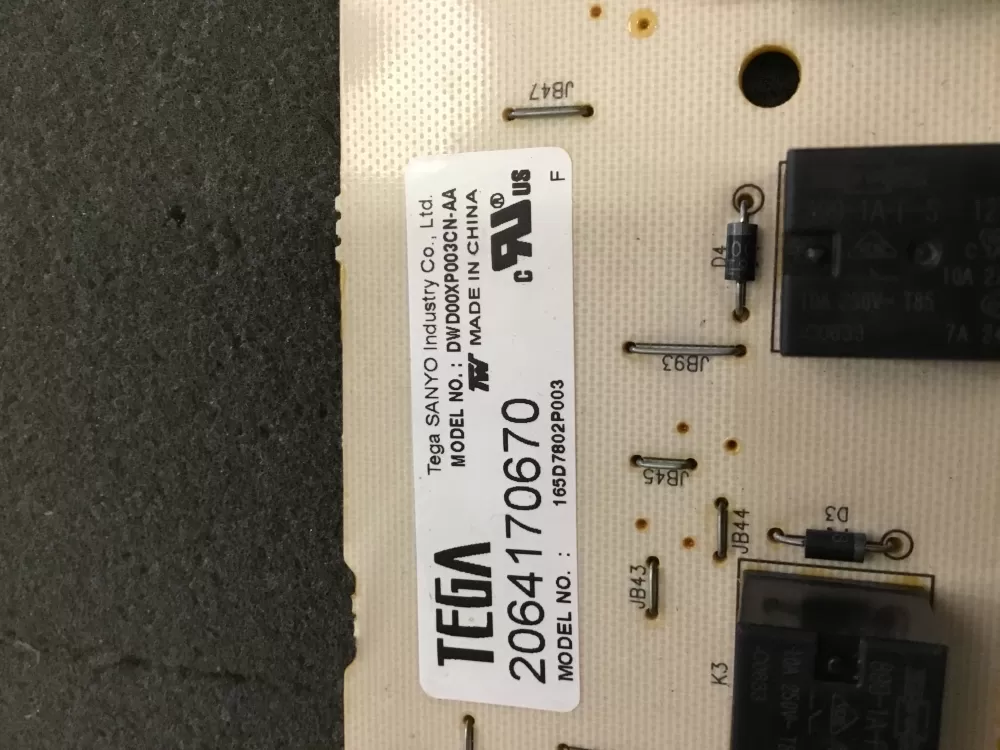 GE 165D7802P003 Dishwasher Control Board AZ100084 | NR119