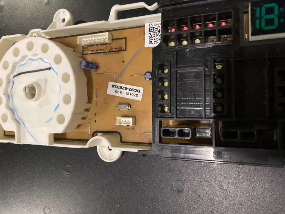 Samsung DC92 02633A Dryer Control Board Display AZ25641 | BK117