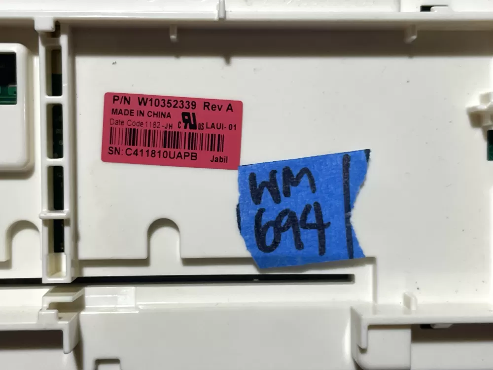 Whirlpool W10352339 Washer Control AZ107854 | Wm694