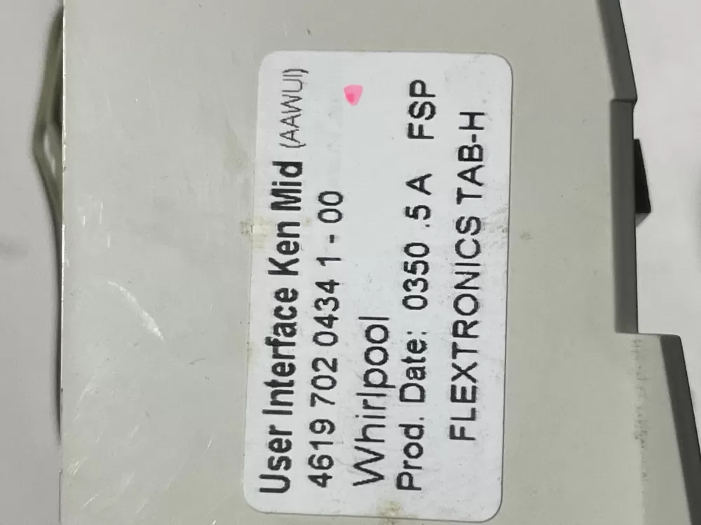 Whirlpool 4619 702 0434 1 - 00 Washer Control Board AZ139392 | Wmv83