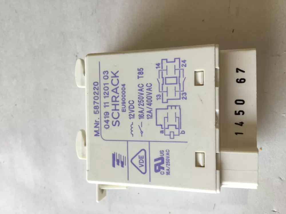 Miele 5870220 Dishwasher Heating Element Relay